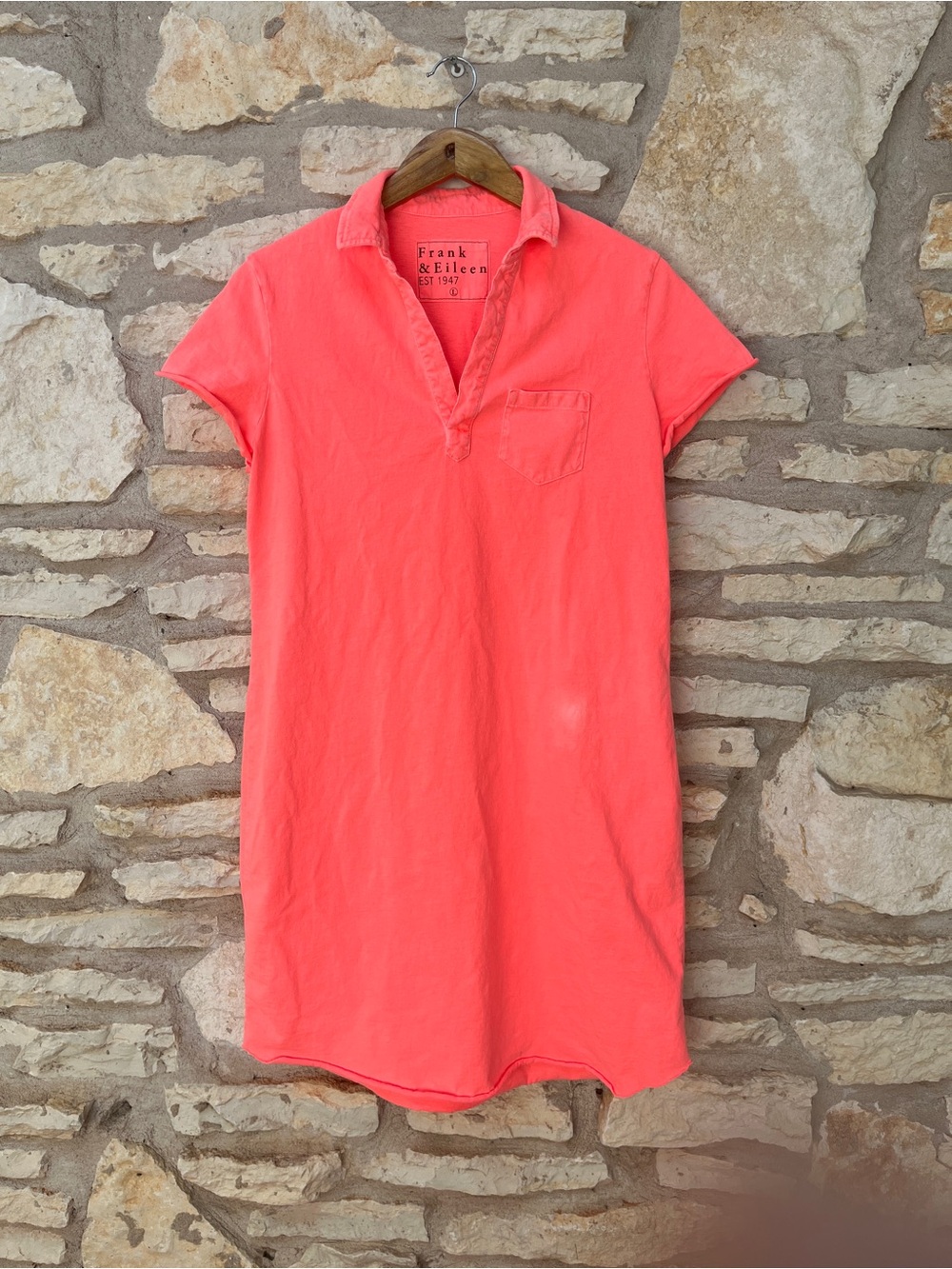 Frank and Eileen Womens Lauren Polo Dress Vintage Jersey Neon Strawberry